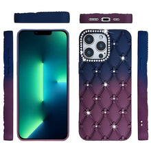 For iPhone 13 Pro Max 6.7 inch Case Bling Diamond Quilted Pattern Phone Cover