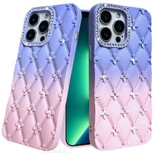 For iPhone 13 Pro Max 6.7 inch Case Bling Diamond Quilted Pattern Phone Cover