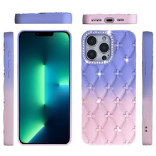For iPhone 13 Pro Max 6.7 inch Case Bling Diamond Quilted Pattern Phone Cover