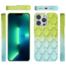 For iPhone 13 Pro Max 6.7 inch Case Bling Diamond Quilted Pattern Phone Cover
