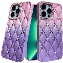 For iPhone 13 Pro Max 6.7 inch Case Bling Diamond Quilted Pattern Phone Cover