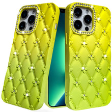 For iPhone 13 Pro Max 6.7 inch Case Bling Diamond Quilted Pattern Phone Cover