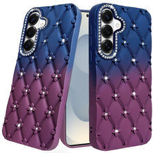 For Samsung S26 6.3" Case Bling Diamond Pattern Padded Cover + Tempered Glass