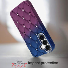 For Samsung S26 6.3" Case Bling Diamond Pattern Padded Cover + Tempered Glass