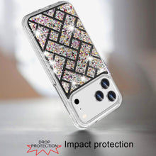 For iPhone 17 Pro Max Case Shimmering Bling Hybrid Phone Cover + Tempered Glass