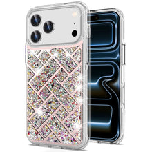 For iPhone 17 Pro Max Case Shimmering Bling Hybrid Phone Cover + Tempered Glass