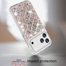 For iPhone 17 Pro Max Case Shimmering Bling Hybrid Phone Cover + Tempered Glass