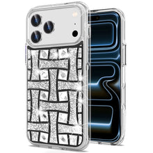 For iPhone 17 Pro Max Case Shimmering Bling Hybrid Phone Cover + Tempered Glass