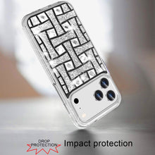 For iPhone 17 Pro Max Case Shimmering Bling Hybrid Phone Cover + Tempered Glass
