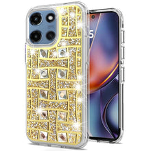 For Moto G 2025 Case Cute Shimmering Bling Hybrid Phone Cover + Tempered Glass