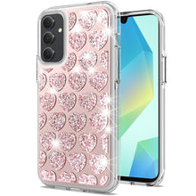 For Samsung A16 5G Case Shimmering Bling Hybrid Phone Cover + Tempered Glass