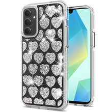 For Samsung A16 5G Case Shimmering Bling Hybrid Phone Cover + Tempered Glass