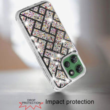 For Moto G Power 2025 Case Dual Layer Shimmering Bling Hybrid + Tempered Glass