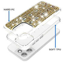 For Moto G Power 2025 Case Dual Layer Shimmering Bling Hybrid + Tempered Glass