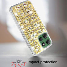 For Moto G Power 2025 Case Dual Layer Shimmering Bling Hybrid + Tempered Glass