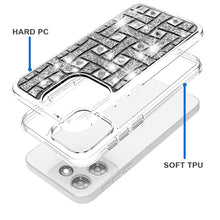 For Moto G Power 2025 Case Dual Layer Shimmering Bling Hybrid + Tempered Glass