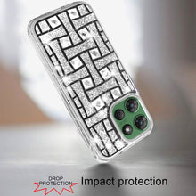 For Moto G Power 2025 Case Dual Layer Shimmering Bling Hybrid + Tempered Glass