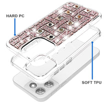 For Moto G Power 2025 Case Dual Layer Shimmering Bling Hybrid + Tempered Glass