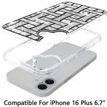 For iPhone 16 Plus 6.7in Case Shimmer Bling Hybrid Phone Cover + Tempered Glass