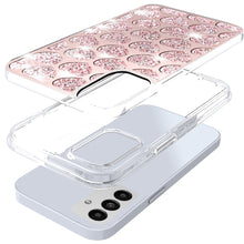 For Samsung S25+/S24+ Case Shimmering Bling Hybrid Phone Cover + Tempered Glass