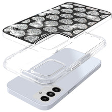 For Samsung S25+/S24+ Case Shimmering Bling Hybrid Phone Cover + Tempered Glass