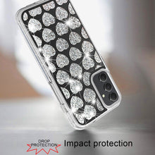 For Samsung S25+/S24+ Case Shimmering Bling Hybrid Phone Cover + Tempered Glass
