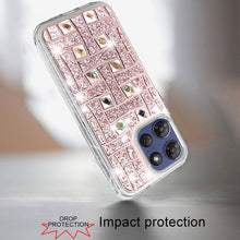 For Moto G Stylus 2025 Case Dual Layer Shimmering Bling Hybrid + Tempered Glass