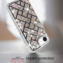 For iPhone 16e Case Shimmering Bling Hybrid Phone Cover + Tempered Glass