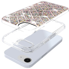 For iPhone 16e Case Shimmering Bling Hybrid Phone Cover + Tempered Glass