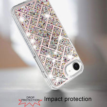For iPhone 16e Case Shimmering Bling Hybrid Phone Cover + Tempered Glass