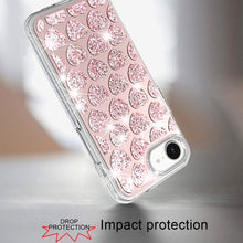 For iPhone 16e Case Shimmering Bling Hybrid Phone Cover + Tempered Glass