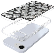 For iPhone 16e Case Shimmering Bling Hybrid Phone Cover + Tempered Glass