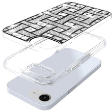 For iPhone 16e Case Shimmering Bling Hybrid Phone Cover + Tempered Glass