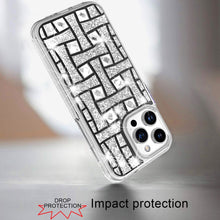 For iPhone 16 Pro 6.3in Case Shimmering Bling Hybrid Phone Cover +Tempered Glass