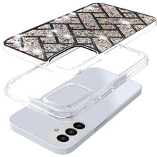 For Samsung S25/S24 Case Shimmering Bling Hybrid Phone Cover + Tempered Glass