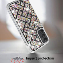For Samsung S25/S24 Case Shimmering Bling Hybrid Phone Cover + Tempered Glass