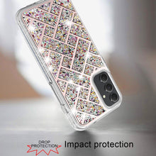 For Samsung S25/S24 Case Shimmering Bling Hybrid Phone Cover + Tempered Glass