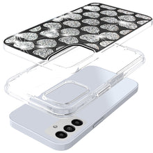 For Samsung S25/S24 Case Shimmering Bling Hybrid Phone Cover + Tempered Glass