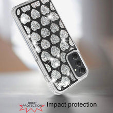 For Samsung S25/S24 Case Shimmering Bling Hybrid Phone Cover + Tempered Glass