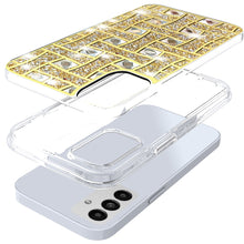For Samsung S25/S24 Case Shimmering Bling Hybrid Phone Cover + Tempered Glass