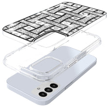 For Samsung S25/S24 Case Shimmering Bling Hybrid Phone Cover + Tempered Glass