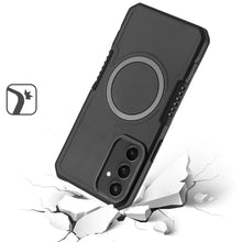 For Samsung S24/S25 Case Magnetic Circle Ring Side Grip Cover + Tempered Glass