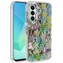 For Samsung A16 5G Case Roses Arrangement 3D Bling Phone Cover + Tempered Glass