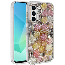 For Samsung A16 5G Case Roses Arrangement 3D Bling Phone Cover + Tempered Glass