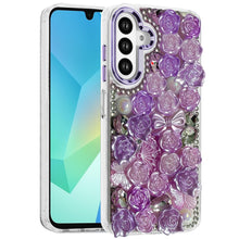 For Samsung A16 5G Case Roses Arrangement 3D Bling Phone Cover + Tempered Glass