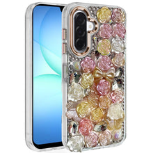 For Samsung A17 5G Case Roses Arrangement 3D Bling Phone Cover + Tempered Glass