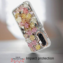 For Samsung A17 5G Case Roses Arrangement 3D Bling Phone Cover + Tempered Glass