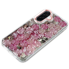 For Samsung A17 5G Case Roses Arrangement 3D Bling Phone Cover + Tempered Glass