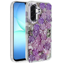 For Samsung A17 5G Case Roses Arrangement 3D Bling Phone Cover + Tempered Glass