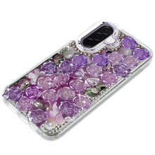 For Samsung A17 5G Case Roses Arrangement 3D Bling Phone Cover + Tempered Glass